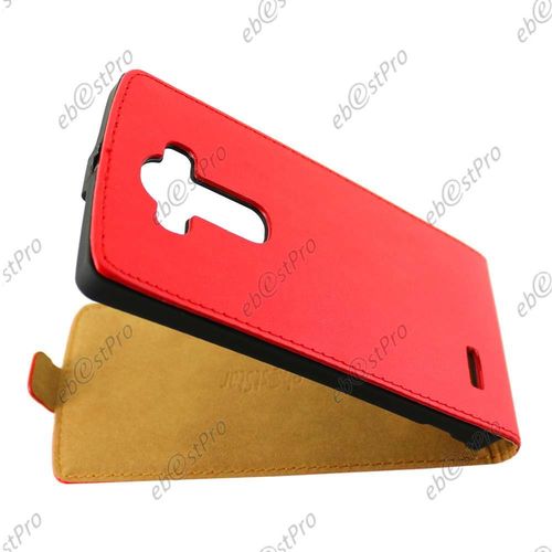 Ebeststar   Etui En Pu Cuir Clapet Ultra Fine Housse Coque Pour Lg G4 H815, G4 Dual-Lte + 1 Verre Tremp, Couleur Rouge