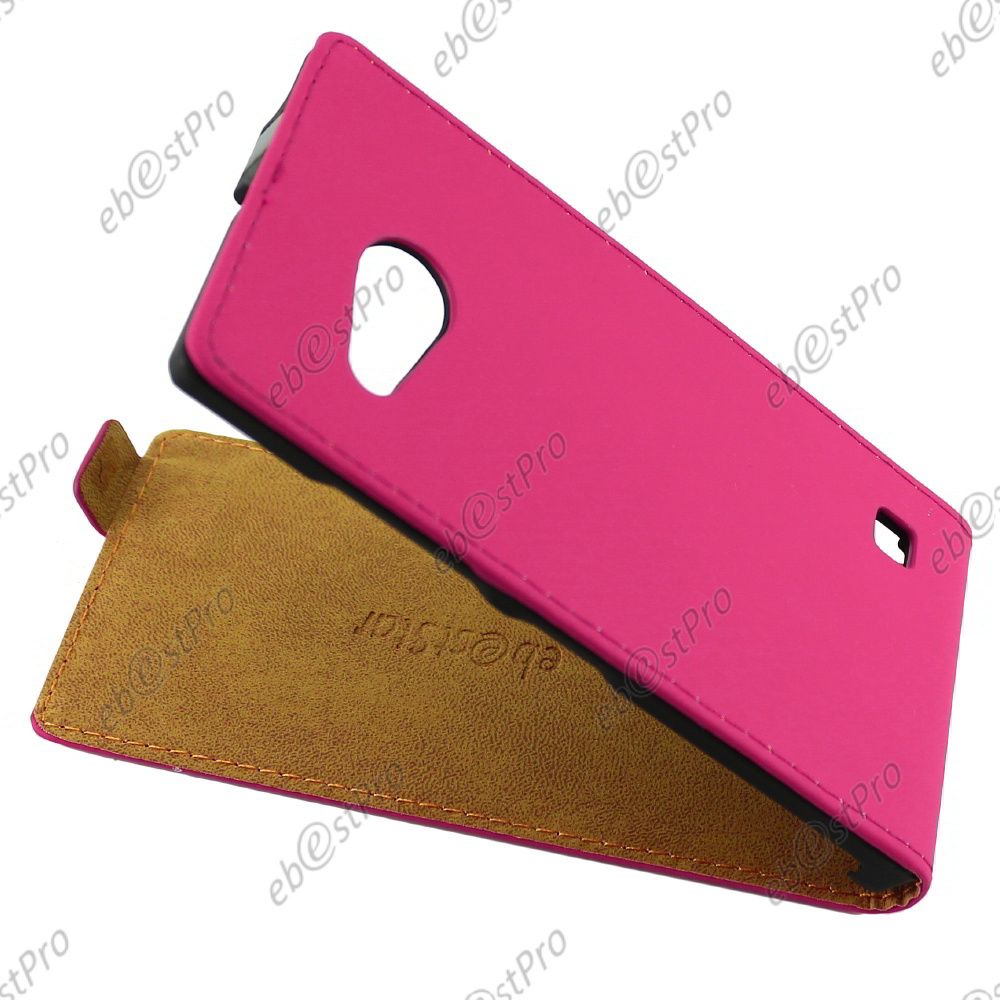 Ebeststar   Etui En Pu Cuir Clapet Ultra Fine Housse Coque Pour Nokia Lumia 735 730 Dual + 1 Verre Tremp, Couleur Rose
