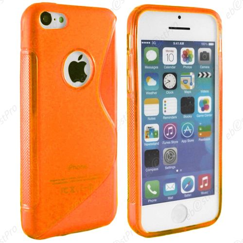 Ebeststar  Etui Housse Coque S-Line Silicone Protection En Gel Pour Apple Iphone 5s, 5, Couleur Orange + 1 Film Verre Tremp