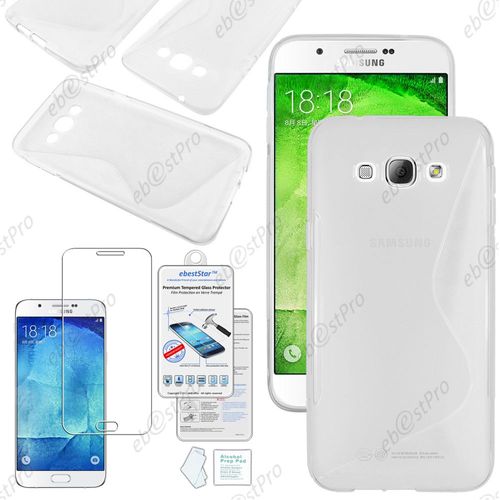 Ebeststar  Etui Housse Coque S-Line Silicone Protection En Gel Pour Samsung Galaxy A8 Sm-A800f, Couleur Transparent + 1 Film Verre Tremp