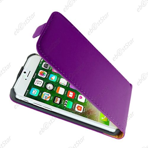 Ebeststar  Etui Pu Cuir  Rabat Housse Coque + Vitre Anti Casse Film cran Verre Tremp Pour Apple Iphone 7 Plus cran 5,5