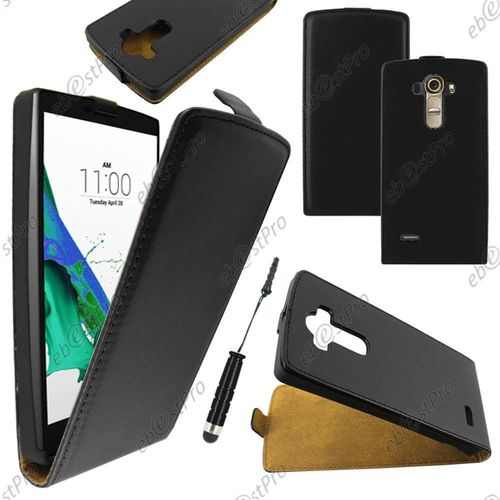 Ebeststar  Housse Coque Etui En Pu Cuir  Rabat Ultra Fine (Slim Case) Pour Lg G4 H815, G4 Dual-Lte, Couleur Noir + Mini Stylet + Film Protection D'cran