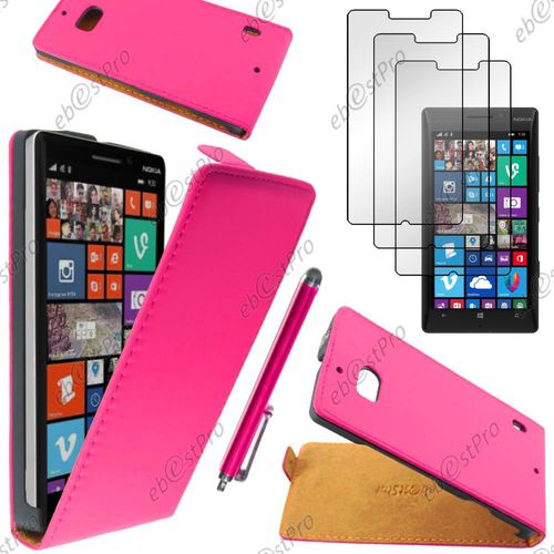 Ebeststar  Housse Coque Etui En Pu Cuir  Rabat Ultra Fine (Slim Case) Pour Nokia Lumia 930, Couleur Rose + Stylet 3 Film