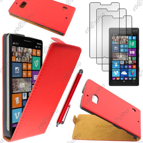 Ebeststar  Housse Coque Etui En Pu Cuir  Rabat Ultra Fine (Slim Case) Pour Nokia Lumia 930, Couleur Rouge + Stylet 3 Film