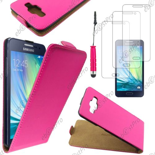 Ebeststar  Housse Coque Etui En Pu Cuir  Rabat Ultra Fine (Slim Case) Pour Samsung Galaxy A5 Sm-A500f, Couleur Rose + Mini Stylet 3 Film