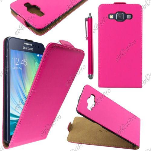 Ebeststar  Housse Coque Etui En Pu Cuir  Rabat Ultra Fine (Slim Case) Pour Samsung Galaxy A5 Sm-A500f, Couleur Rose + Stylet + Film Protection D'cran