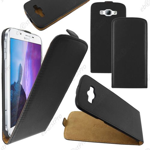 Ebeststar  Housse Coque Etui En Pu Cuir  Rabat Ultra Fine (Slim Case) Pour Samsung Galaxy A8 Sm-A800f, Couleur Noir + Film Protection D'cran