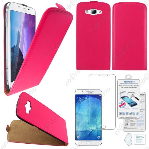 Ebeststar  Housse Coque Etui En Pu Cuir  Rabat Ultra Fine (Slim Case) Pour Samsung Galaxy A8 Sm-A800f, Couleur Rose + Film Verre Tremp