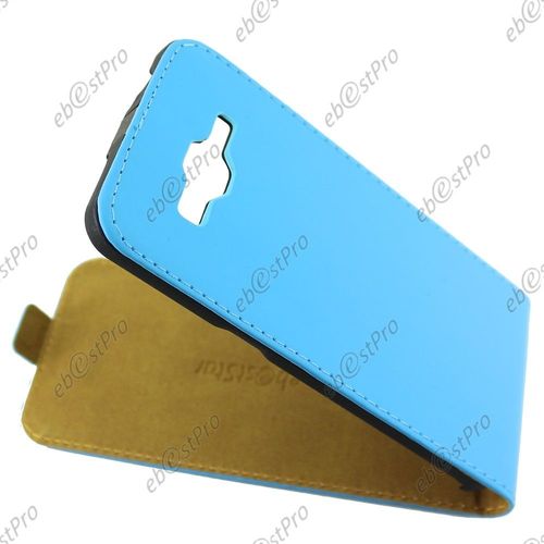 Ebeststar  Housse Coque Etui En Pu Cuir  Rabat Ultra Fine (Slim Case) Pour Samsung Galaxy Grand Prime Sm-G530fz G530f, Grand Prime Value Edition Sm-G531f, Couleur Bleu + Film Verre Tremp