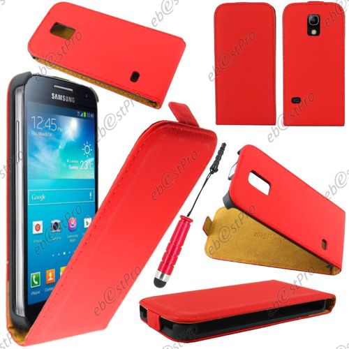 Ebeststar  Housse Coque Etui En Pu Cuir  Rabat Ultra Fine (Slim Case) Pour Samsung Galaxy S5 Mini Sm-G800 G800f G800h, Couleur Rouge + Mini Stylet + Film Protection D'cran
