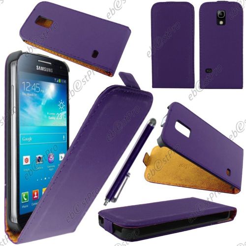 Ebeststar  Housse Coque Etui En Pu Cuir  Rabat Ultra Fine (Slim Case) Pour Samsung Galaxy S5 Mini Sm-G800 G800f G800h, Couleur Violet + Stylet + Film Protection D'cran