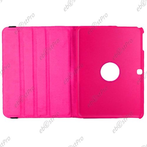 Ebeststar  Housse Coque Etui Pu Cuir Rotatif Avec Support  Rotation 360 Pour Samsung Galaxy Tab 4 10.1 Sm-T530, T531 T535, Couleur Rose + Film Verre Tremp