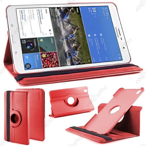 Ebeststar  Housse Coque Etui Pu Cuir Rotatif Support Rotation 360 + Film Pour Samsung Galaxy Tab Pro 8.4 Sm-T320, Couleur Rouge