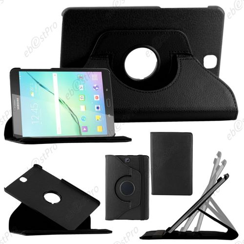 Ebeststar  Housse Coque Etui Pu Cuir Rotatif Avec Support  Rotation 360 Pour Samsung Galaxy Tab S2 9.7 Sm-T810, Sm-T815, Couleur Noir + Film Protection D'cran