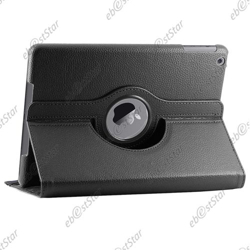 Ebeststar  Housse Coque Etui Pu Cuir Rotatif Support Rotation 360 + Film Pour Apple Ipad Air / Ipad 5 / Ipad Air Wi-Fi, 3g, Couleur Noir