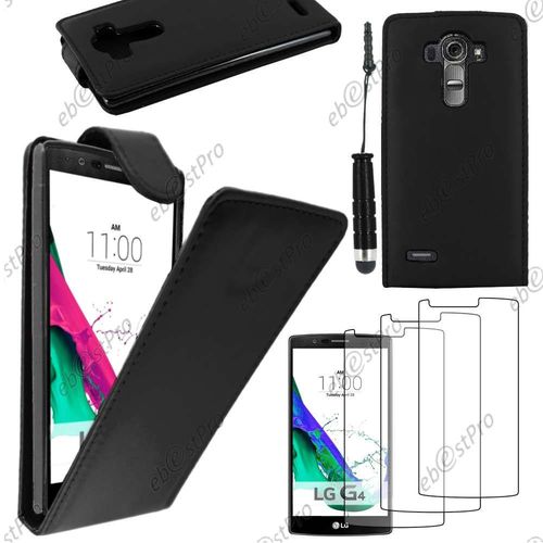 Ebeststar  Housse Coque Etui Simili Cuir  Rabat Vertical Pour Lg G4 H815, G4 Dual-Lte, Couleur Noir + Mini Stylet 3 Film