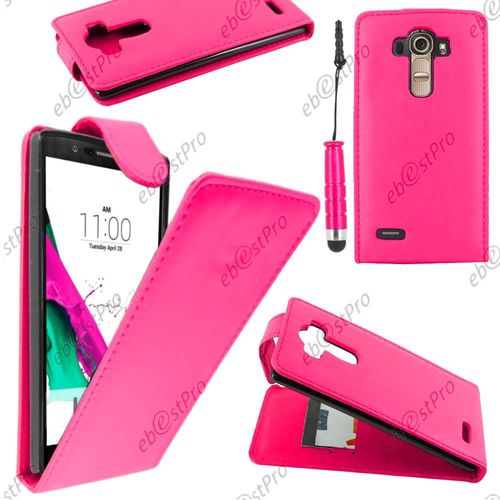 Ebeststar  Housse Coque Etui Simili Cuir  Rabat Vertical Pour Lg G4 H815, G4 Dual-Lte, Couleur Rose + Mini Stylet + Film Protection D'cran