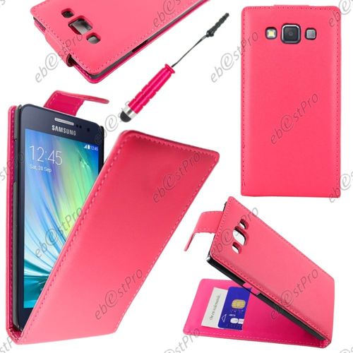 Ebeststar  Housse Coque Etui Simili Cuir  Rabat Vertical Pour Samsung Galaxy A5 Sm-A500f, Couleur Rose + Mini Stylet + Film Protection D'cran