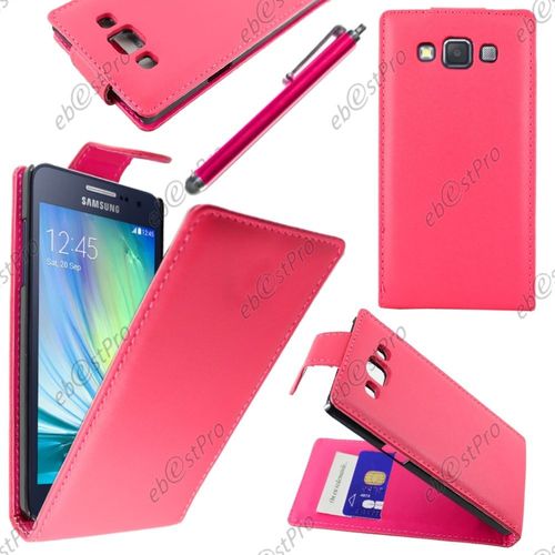 Ebeststar  Housse Coque Etui Simili Cuir  Rabat Vertical Pour Samsung Galaxy A5 Sm-A500f, Couleur Rose + Stylet + Film Protection D'cran