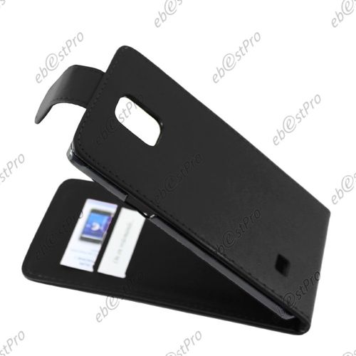 Ebeststar  Housse Coque Etui Simili Cuir  Rabat Vertical Pour Samsung Galaxy Note 4 N910f, Couleur Noir + Film Verre Tremp