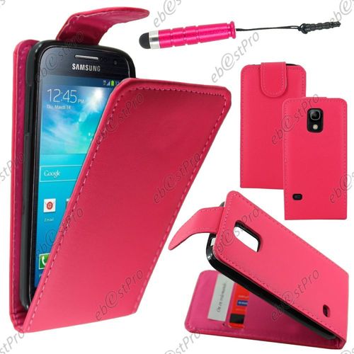 Ebeststar  Housse Coque Etui Simili Cuir  Rabat Vertical Pour Samsung Galaxy S5 Mini Sm-G800 G800f G800h, Couleur Rose + Mini Stylet + Film Protection D'cran