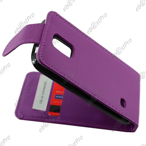 Ebeststar  Housse Coque Etui Simili Cuir  Rabat Vertical Pour Samsung Galaxy S5 Mini Sm-G800 G800f G800h, Couleur Violet + Film Verre Tremp