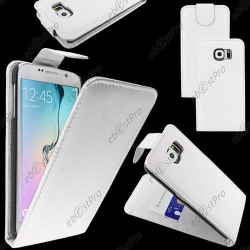 Ebeststar  Housse Coque Etui Simili Cuir  Rabat Vertical Pour Samsung Galaxy S6 Sm-G920f, G920, Couleur Blanc + Film Protection D'cran