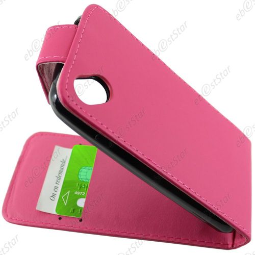 Ebeststar  Housse Coque Etui Simili Cuir  Rabat Vertical Pour Wiko Sunset 2, Couleur Rose + Stylet 3 Film
