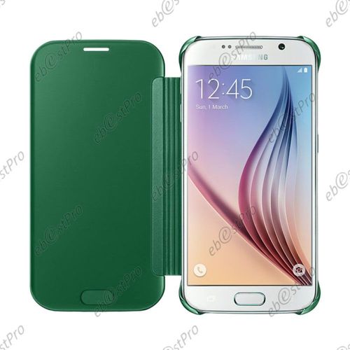 Ebeststar  Housse Coque Etui View Clear Cover Miroir Pour Samsung Galaxy S6 Edge + Sm-G928f Edge Plus, Couleur Vert + Stylet 3 Film