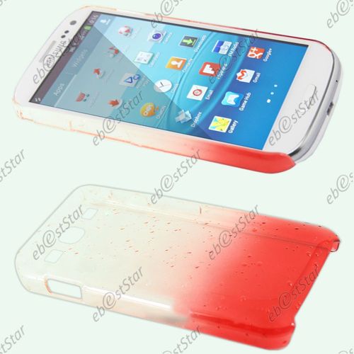 Ebeststar  Housse Etui Coque Rigide Ultra Slim Motif Gouttelettes Pour Samsung Galaxy S3 I9300 I9305, Couleur Rouge [Dimensions Precises De Votre Appareil : 136.6 X 70.8 X 8.6 Mm, cran 4.8'']