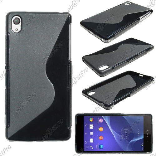 Ebeststar  Housse Etui Coque Silicone Gel Motif S-Line Protection Souple Pour Sony Xperia Z2 D6502, D6503, D6543, Couleur Noir + Stylet + Film Protection D'cran