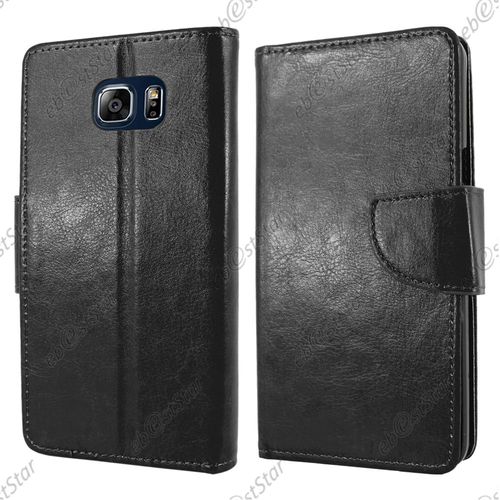 Ebeststar  Housse Portefeuille Coque Etui Protection Folio Pour Samsung Galaxy Note5 Sm-N920f Note 5, Couleur Noir + 1 Film Protection D'cran + Lingette