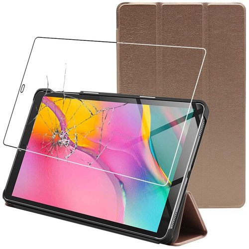 Ebeststar - Housse Samsung Galaxy Tab A 10.1 2019 T515 Etui Pu Slim Smartcase Support Haute Solidit, Or / Dor [Dimensions Precises Tablette : 245 X 149 X 7.5mm, cran 10.1'']