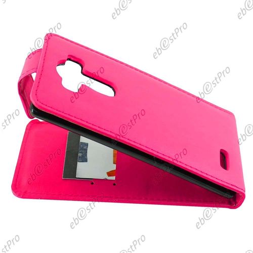 Ebeststar   Housse Simili Cuir  Clapet Coque Etui Pour Lg G4 H815, G4 Dual-Lte + 1 Verre Tremp, Couleur Rose