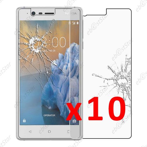 Ebeststar  Lot X10 Film Protection cran Verre Tremp Protecteur Tout cran Pour Nokia Nokia 3 [Dimensions Precises De Votre Appareil : 143.4 X 71.4 X 8.5 Mm, cran 5''] [Note Importante Lire Description]