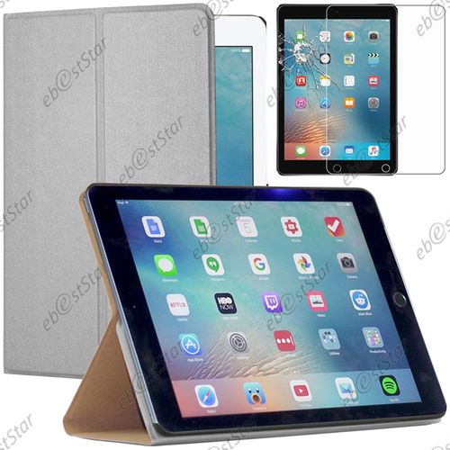 Ebeststar  Pour Apple Ipad 9.7 (2017), Ipad Pro 9.7 (2016), Ipad Air 2 (2014), Ipad Air 1 (2013) - Etui Slim Smart Cover Support Haute Solidit Smartcase + Film Verre Tremp [Dimensions De Votre Appareil : 240 X 169.5 X 7.5/6.1 Mm, cran 9,7'']