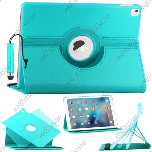 Ebeststar  Pour Apple Ipad Pro 9.7 (2016), Wi-Fi, 3g, 4g, Lte - Housse Coque Etui Pu Cuir Rotatif Avec Support  Rotation 360 + Mini Stylet, Couleur Bleu