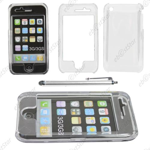 Ebeststar  Pour Apple Iphone 3gs, 3g - Coque Rigide Ultra Fine Etui Housse Crystale Polycarbonate + Stylet, Couleur Transparent