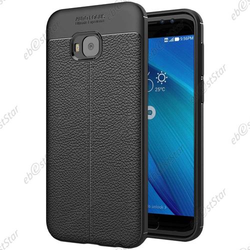 Ebeststar  Pour Asus Zenfone 4 Selfie Pro Zd552kl - Coque Motif Cuir Luxe Etui Housse Flexible Silicone Gel Coussins D'air, Couleur Noir [Dimensions Precises De Votre Appareil : 154 X 74.8 X 6.9 Mm]