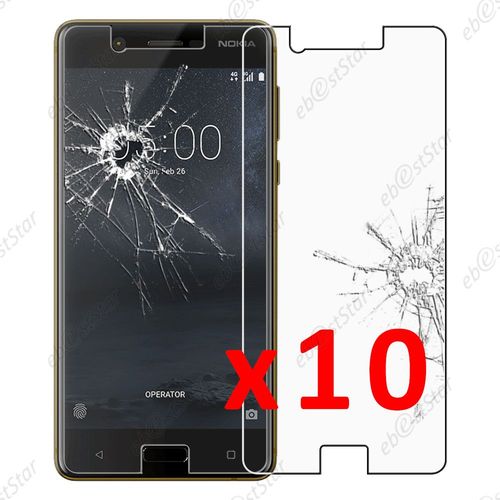 Ebeststar  Pour Nokia Nokia 5 - Lot X10 Film Protection cran Verre Tremp Anti Casse Anti-Rayures [Dimensions Precises De Votre Appareil : 149.7 X 72.5 X 8 Mm, cran 5.2''] [Note Importante Lire Description]