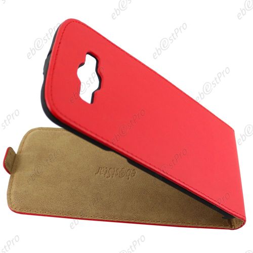 Ebeststar  Pour Samsung Galaxy A8 Sm-A800f Etui En Pu Cuir Clapet Ultra Fine Housse Coque, Couleur Rouge + Film Protection D'cran