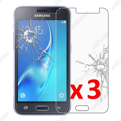 Ebeststar  Pour Samsung Galaxy J1 2016 J1 4g Sm-J120f - Lot X3 Film Protection cran Verre Tremp Anti Casse Anti-Rayures