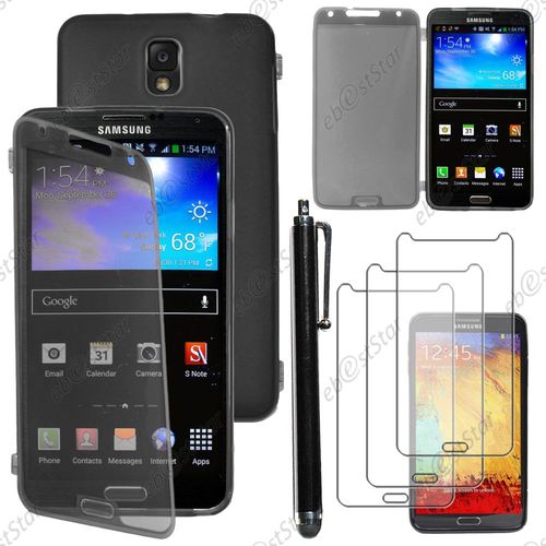 Ebeststar  Pour Samsung Galaxy Note 3 Gt-N9000, N9002, N9005 - Housse Etui Coque Portefeuille Livre Silicone Gel + Stylet + 3 Film cran, Couleur Noir [Dimensions Precises De Votre Appareil : 79.2 X 151.2 X 8.3 Mm, cran 5.7'']