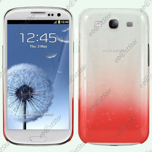 Ebeststar  Pour Samsung Galaxy S3 I9300 I9305 - Etui Housse Coque Rigide Motif Gouttelettes, Couleur Rouge [Dimensions Precises De Votre Appareil : 136.6 X 70.8 X 8.6 Mm, cran 4.8'']