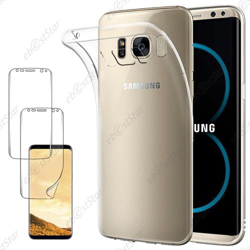 Ebeststar  Pour Samsung Galaxy S8 Plus - Housse Etui Coque Silicone Gel Souple Ultra Fine Invisible + 2 Films Protection 3d Pet Integral, Couleur Transparent [Dimensions Precises De Votre Appareil : 159.5 X 73.4 X 8.1 Mm, cran 6.2'']