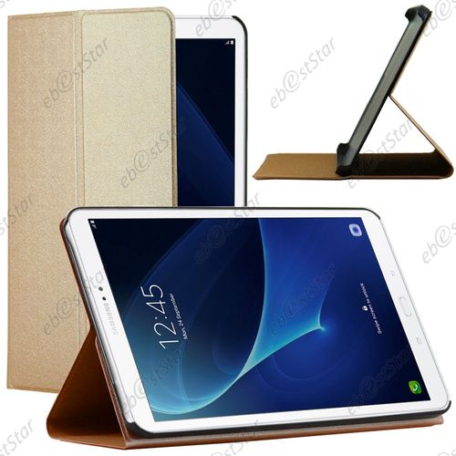 Ebeststar  Pour Samsung Galaxy Tab A 2016 10.1 T580 T585 (A6) - Etui Coque Housse Slim Smart Cover Support Haute Solidit Smartcase, Couleur Or / Dor [Dimensions Precises De Votre Appareil : 254.2 X 155.3 X 8.2 Mm, cran 10.1'']