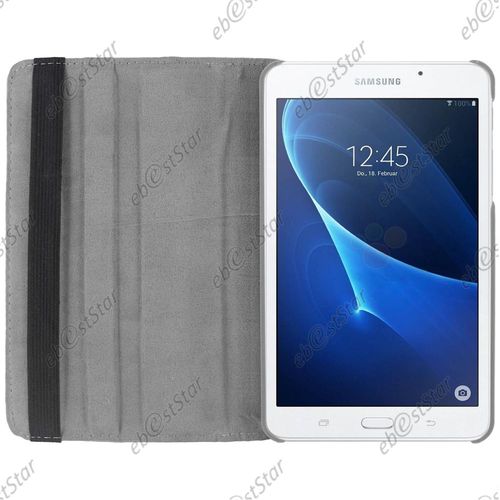 Ebeststar  Pour Samsung Galaxy Tab A 2016 7.0 T280 T285 - Housse Coque Etui Pu Cuir Rotatif Avec Support  Rotation 360 + Stylet, Couleur Gris