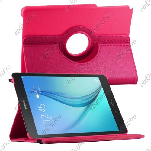 Ebeststar  Verre + Coque Etui Pu Cuir Housse Rotative Support  Rotation 360 Pour Samsung Galaxy Tab A 9.7 T550 / S Pen P550, Couleur Rose [Dimensions Precises De Votre Appareil : 242.5 X 166.8 X 7.5 Mm, cran 9.7'']