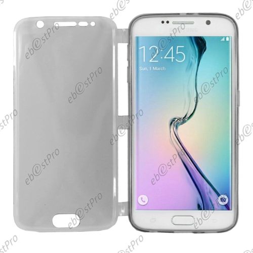 Ebeststar  Verre + Lot X3  Etui Portefeuille  Rabat Livre Housse Coque Silicone Gel Pour Samsung Galaxy S6 Sm-G920f, G920, Couleur Transparent, Noir, Bleu [Dimensions Precises De Votre Appareil : 143.4 X 70.5 X 6.8 Mm, cran 5.1'']