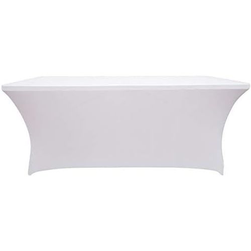 Ebeta Housse Pour Tables Nappe De Tables, Spandex Stretch Lycra Table De Couverture De Tissu 6 Ft Pied Rectangulaire Table  Chevalets Banquet De Mariage 183 * 76 * 76 Cm (Blanc).[G228]